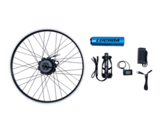 LUCIIDA电动自行车套件包含一个电动轮和安装在车把上的LCD。(图片来源: LUCIIDA)