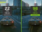 赛博朋克2077》中英伟达DLSS 3的开启和关闭（来源：Wccftech）。