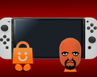 任天堂 Switch 与 3DS eShop 包及前方的 Mii Matt（图片来源：Creative commons/任天堂）