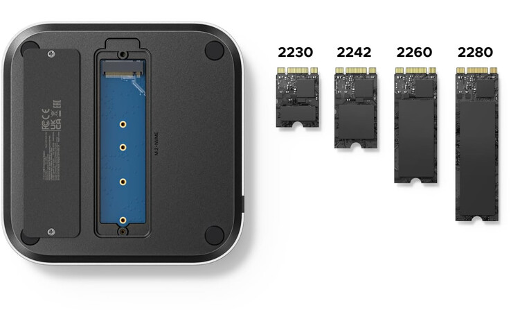 Ugreen 的 Mac mini 底座支持所有流行的 M.2 固态硬盘尺寸。(图片来源：Ugreen）