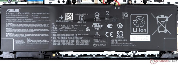 VivoBook 15X的50WHr电池提供了非常好的运行时间