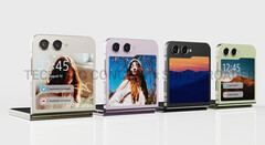 Galaxy Z Flip5的概念图，其传闻中的大盖子。(图片来源：@technizoconcept & @RoderSuper)