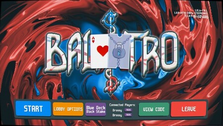 图为当前版本 BalatroMultiplayer 的大厅菜单截图（图片来源：Virtualized、TGMM 和开发者 Localthunk）：修改器作者 Virtualized、TGMM，开发者 Localthunk