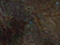 显示星际介质 X 射线硫部分的合成图（图片来源：DSS、DECaPS、eRosita 和 NASA；已裁剪）