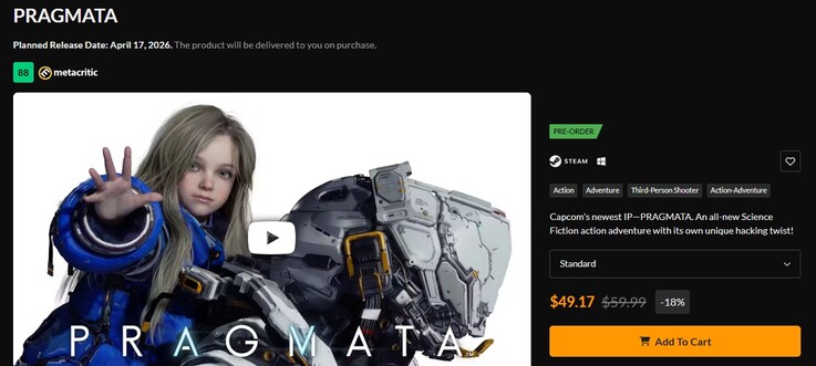 Pragmata 以折扣价上市。