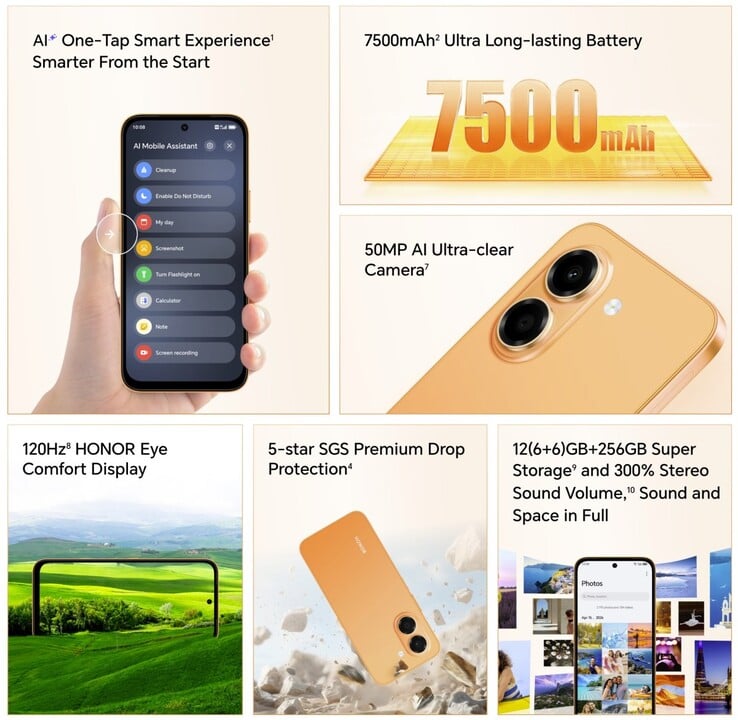 Honor X7e 的主要功能