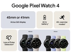 Pixel Watch 4 的官方外观宣传图。(图片来源：Evan Blass on X）