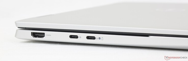 左：HDMI 1.4、2x USB-C 3.2 Gen. 2 w/ Power Delivery + DisplayPort