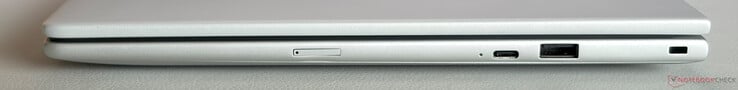正确写法:USB-C 3.2 Gen.2(10 Gbps,DisplayPort 1.4,供电),USB-A 3.2 Gen.1(5 Gbps,供电),Nano安全插槽