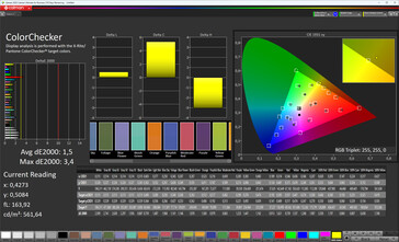 色彩准确度（配置文件：自然、暖色（最大值），目标色彩空间：sRGB）