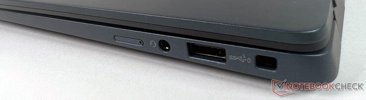 右侧：1 x nano SIM 卡插槽、1 x 音频、1 x USB-A、1 x Kensington