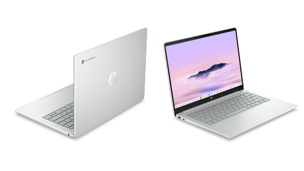 冰川银色的惠普Chromebook 14 (2026)。(图片来源：惠普）