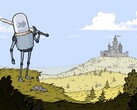 游戏《Feudal Alloy》中的图片,显示一名头戴水族箱的骑士,背景是一座城堡。(图片来源:Steam)