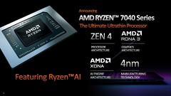 一些Ryzen 7040 Phoenix-HS处理器将包括一个AMD XDNA AI引擎。(来源：AMD)