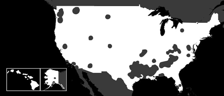 星链住宅简装版计划可用性地图。