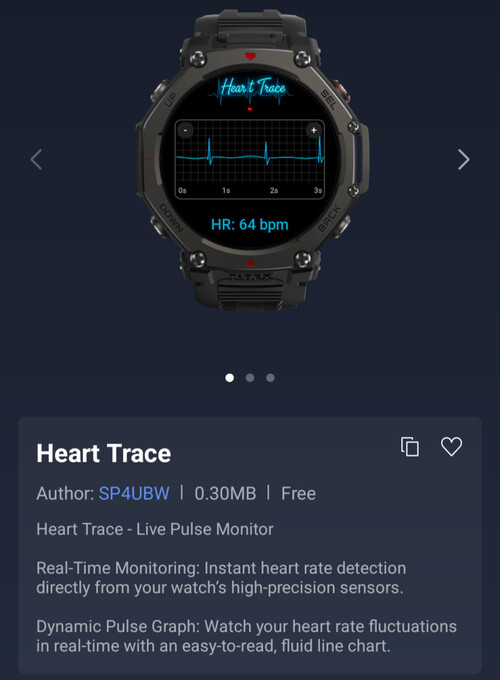 用于 Amazfit 智能手表的心脏追踪应用程序