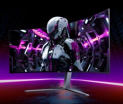 新款 AOC Agon Pro 游戏显示器采用 QD-OLED 面板,配备 34 英寸曲面显示屏。