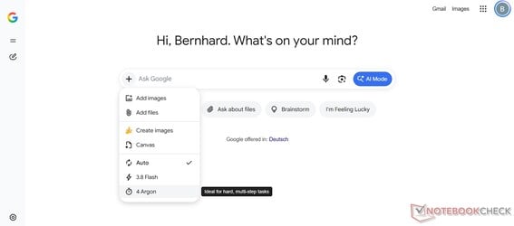 付费用户还可以在 Google 搜索的 AI 模式中使用 Gemini 4 Argon。