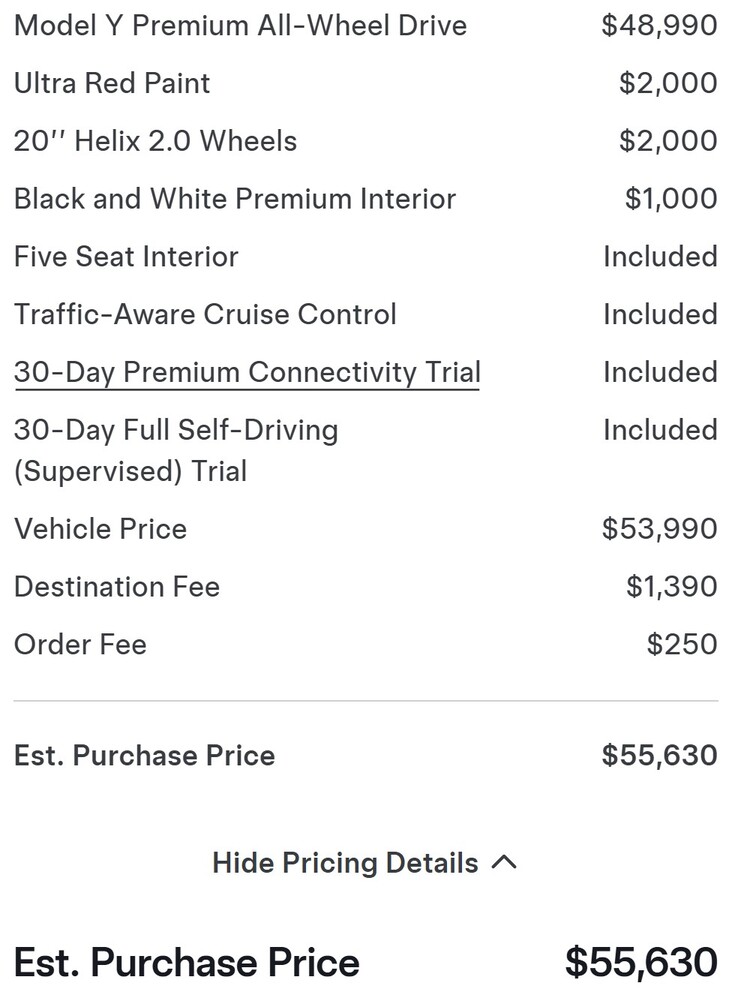 随着自动驾驶功能的取消，特斯拉 Model Y 的免费选项清单变得越来越少。