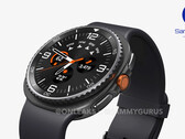 Galaxy Watch8 Classic 的非官方渲染图，配备旋转表圈。（图片来源：OnLeaks 和 SammyGuru）