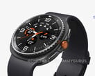 Galaxy Watch8 Classic 的非官方渲染图，配备旋转表圈。（图片来源：OnLeaks 和 SammyGuru）