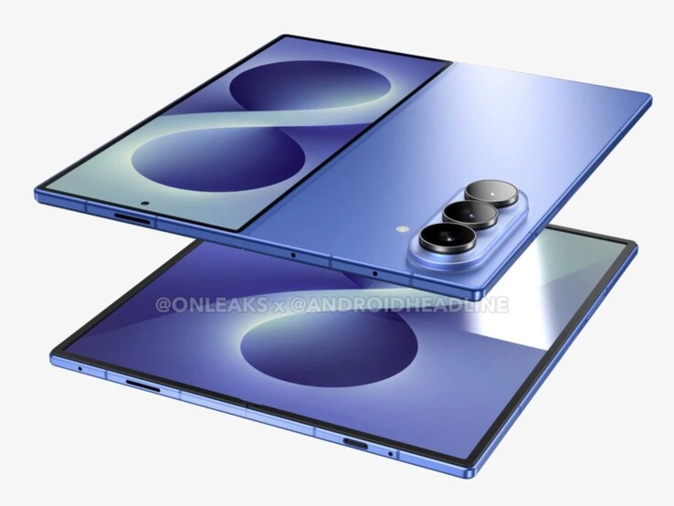 传言中的Galaxy Z Fold 8 的非官方 CAD 渲染图。