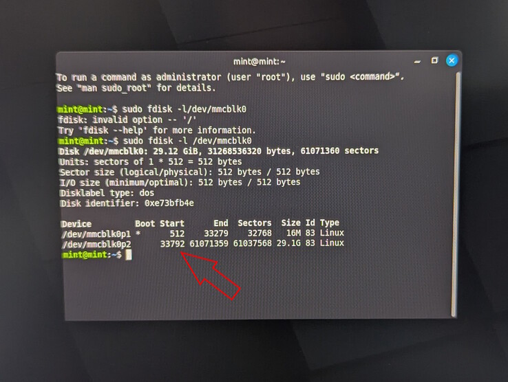 写下第二个分区的起始扇区