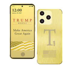Trump Mobile T1 智能手机（如图）没有在承诺的 9 月份发布窗口推出。(图片来源：Trump Mobile）