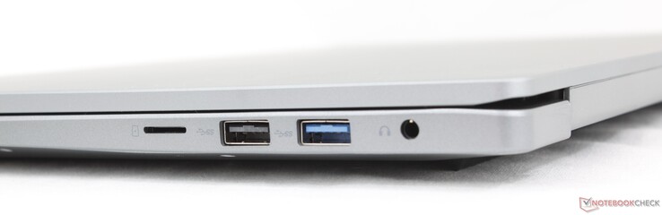 MicroSD 读卡器、USB-A 2.0、USB-A 3.0、3.5 毫米耳机