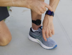 Evolve MVMT（如图）设计用于佩戴在脚踝上。 图片来源：Evolve