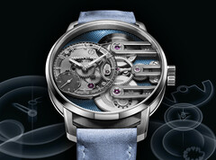 Armin Strom Gravity Equal Force Ultimate Sapphire Blue腕表（如图）拥有41毫米不锈钢表壳，表盘为透明蓝宝石水晶。(图片来源：Armin Strom）