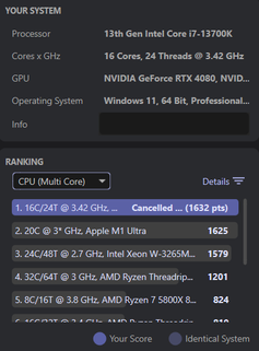 i7-13700K CPU 多核测试结果