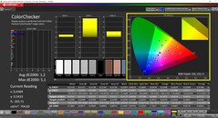 CalMAN ColorChecker（配置文件：原生，目标色彩空间：P3）