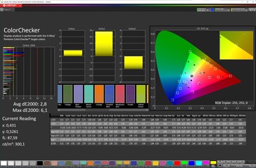 色彩准确性（目标色彩空间：sRGB；配置文件：标准，调整色彩平衡）。
