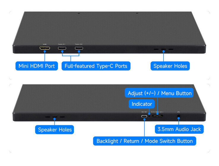 Luckfox 16 英寸 4K 便携式触摸显示器：接口