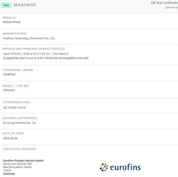 Eurofins 充电安全调节器...