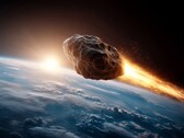 小行星 2024 YR4 可能在 2032 年与月球相撞。小行星接近地球的艺术印象。(图片来源：Mathiasalvez，Adobe Stock）