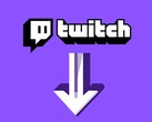 Twitch 徽标及其下方的向下箭头（图片来源：Twitch，有编辑）