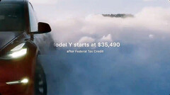 新款 Model Y 广告宣传冬季降价（图片：特斯拉/X）