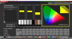 CalMAN ColorChecker（配置文件：P3，目标色彩空间：P3）