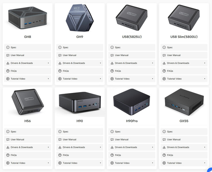 制造商支持页面(来源:Alliwava)
