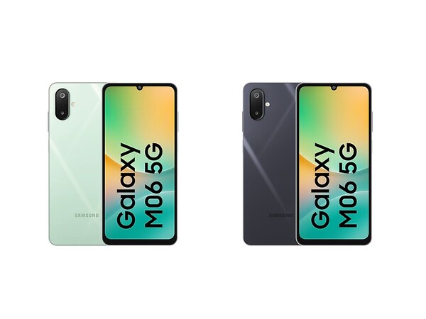 Galaxy M06 5G 采用与Galaxy F06 相同的设计，有两种颜色可供选择。(图片来源：三星）