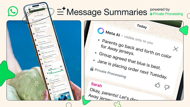 WhatsApp 消息摘要。(图片来源：WhatsApp）