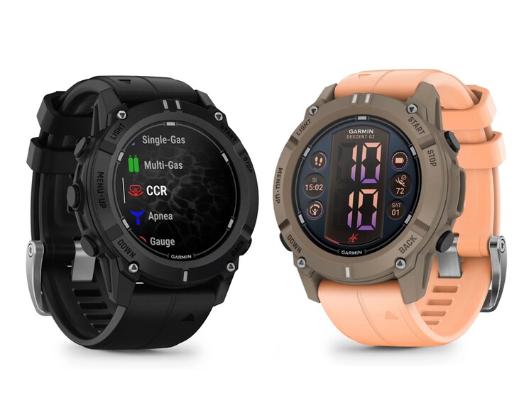 Garmin Descent G2 智能手表有两种配色。(图片来源：Garmin）