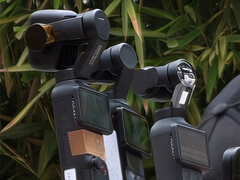 从左到右依次为 Osmo Pocket 4P、Osmo Pocket 3 和 Osmo Pocket 4。