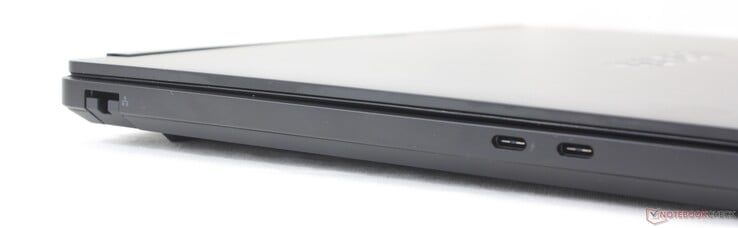 左侧:RJ-45(1 Gbps)、支持 DisplayPort 2.1 和 Power Delivery 的 USB-C Thunderbolt 4、支持 DisplayPort 2.1 和 Power Delivery 的 USB-C(10 Gbps)
