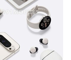 Pixel Watch 3 系列应该有 41 毫米和 45 毫米两种尺寸。(图片来源：Google via 91mobiles & @OnLeaks）