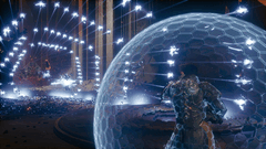 阿琼-德夫拉吉在卡寇莎部署了索尔塔里盾，以抵挡射来的弹幕。