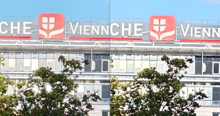 对比产生(不)确定感:左边是 1200 万像素照片的裁剪,右边是 5000 万像素图像的裁剪。