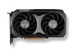 Radeon RX 9060 XT GPU 的艺术效果图。(图片来源：AMD）